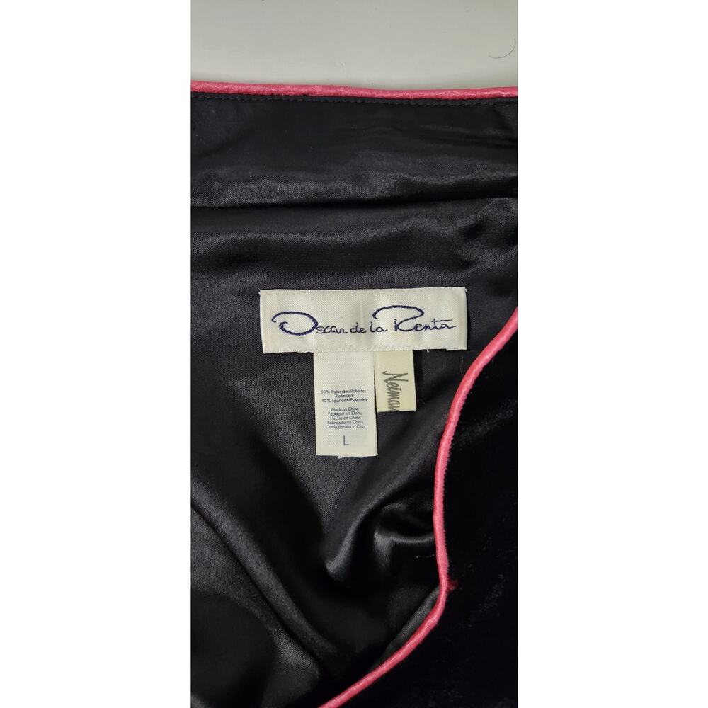 Vintage Oscar De La Rente  Black Floral Velvet Long Night Gown/Dress, Size Large - Picture 10 of 11